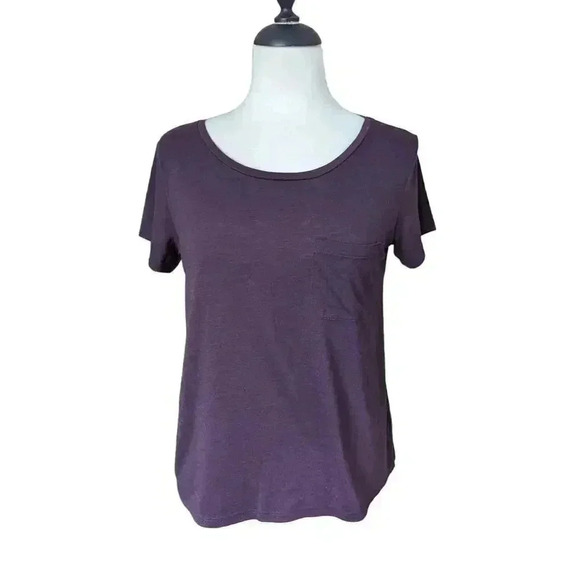 Divided by H&M Plum Purple Short Sleeve T-shirt With Pocket Size S - Picture 1 of 3